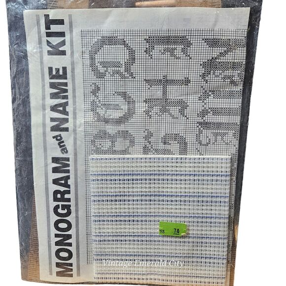 Vtg Cross Stitch Monogram and Name Kit With 4 Alphabet Styles by Westex New - Picture 3 of 5